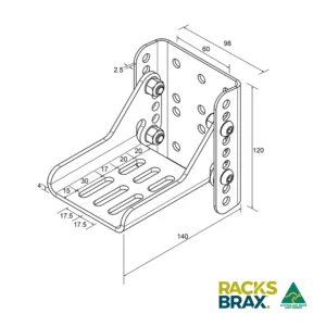 RacksBrax HD-Serie Markisen Montage L Brackets - Stainless Steel
